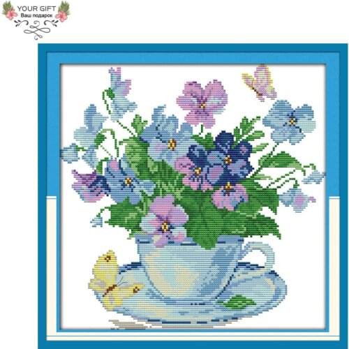 Joy Sunday H403 Free Shipping 14CT 11CT Stamped and Counted Home Decoration Morning Flower Needlepoints Embroidery Cross Stitch
