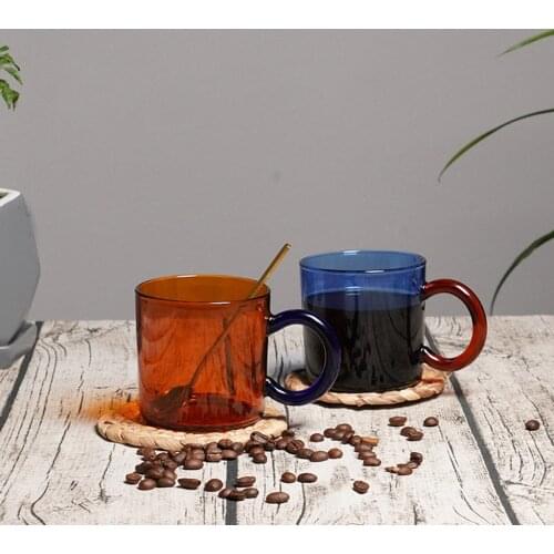 Thickened Glass Coffee Mug Beer Cocktail Glass Match Cup for Americano Cappuccinos Tea Bag Beverage Water Wine