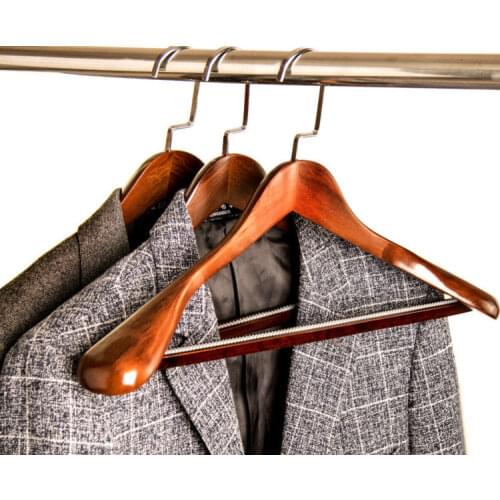 Wood Hanger Hotel Clothes Hanging Coat Suit Clothes Support Wide Shoulders Clothing Store Non-slip Hanger Trouser Rack organizer