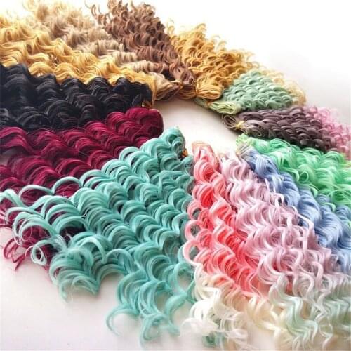 1pc 20cm Curly High-temperature Fiber Hair Extensions for Kurhn BJD SD Pullip Blyth American Dolls DIY Handmade Doll Hair Wigs