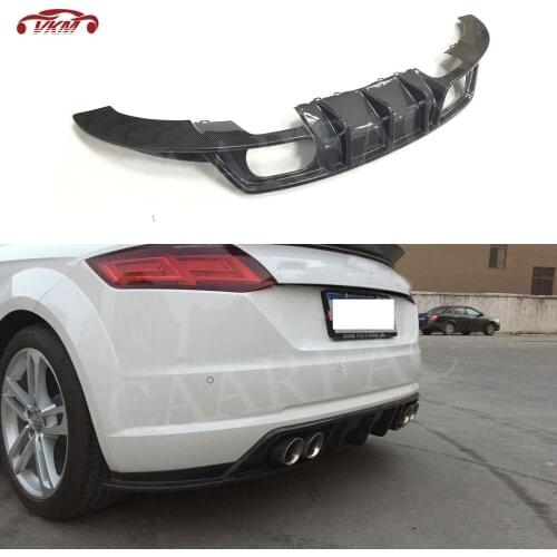 For Audi TT Rear Bumper Lip Diffuser Spoiler For Audi TT TTS TTRS 2015 - 2017 BT Style Rear Plate Car modify Accessories