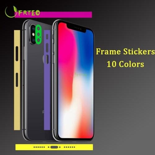 Colorful Ice Film Scratchproof Resistant Edge Bumper Sticker For iPhone X XS MAX XR XS 8 8Plus Sides Part Film Skin Glue Sticker