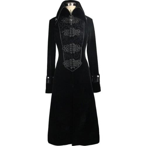 Gothic Winter Coat Women Noble Palace Turtleneck Long Coat Black And Red Elegant Butterfly Clasp Jacket Women