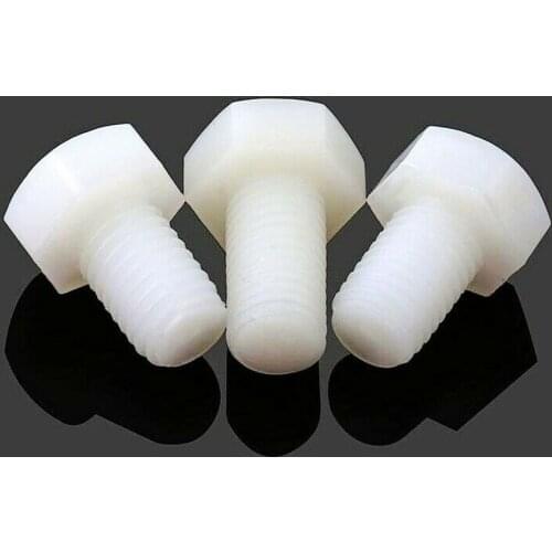 10pcs M8M10M12 white nylon outer Hexagon Bolts Plastic outer Hexagon Screws