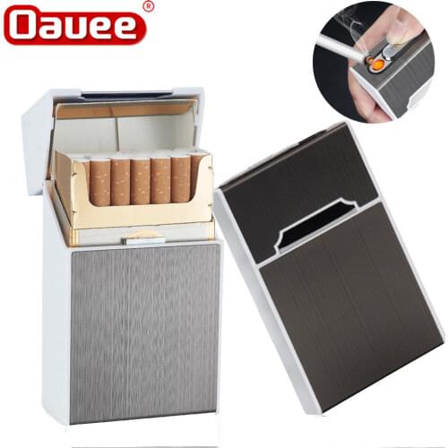 2-in-1 Cigarette Case Box Lighter for Smoking Flameless Aluminum Alloy USB Rechargeable Lighter Windproof Lighter Dropshipping