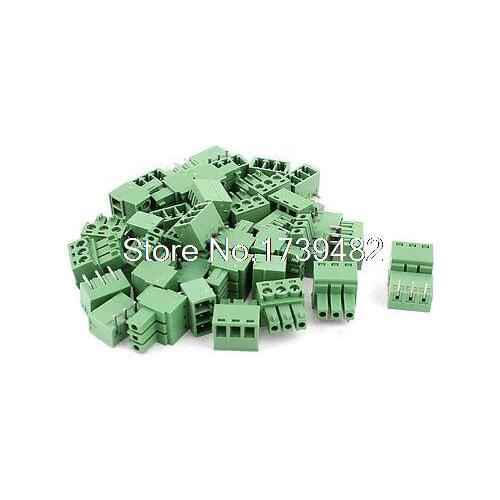 20 Pair 3 Pins 3.81mm Pitch Male Female PCB Screw Terminal Block Connectors