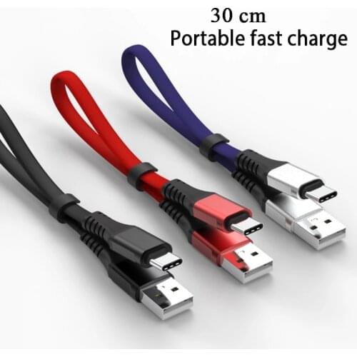 30cm Short USB Cable Type C Fast Charger Adapter Power Bank Cables Mobile Phone Micro Usb Tpye C Data Wire Cord Portable Charge