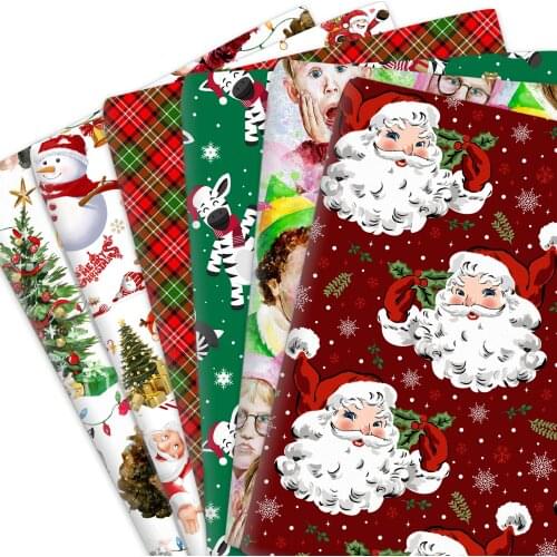 50*145cm Cartoon Santa Christmas 100% Pure Or Polyester Cotton Material Patchwork Sewing Fabrics Quilt Needlework DIY Cloth