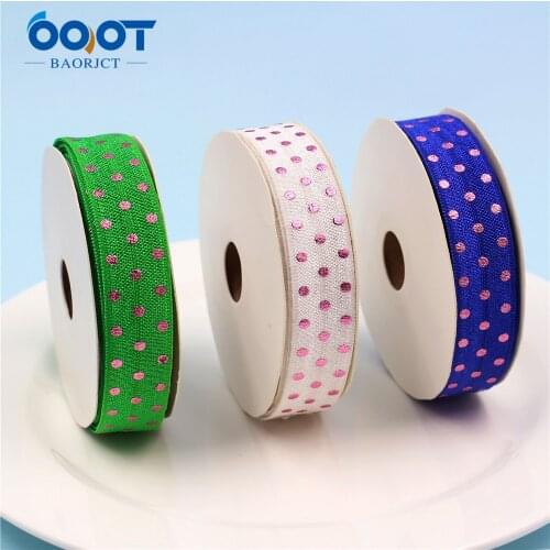 5yds,5/8" Hot pink dots Over Elastic Stretch Foldover FOE Elastics for Hair Ties Headbands Hair Bow Clip,E-20514-1042