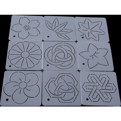 9pcs/set Crimping Template Thorn Sub Embroidered Template Quilting Templates Patchwork Tools Handmade DIY Sewing Tool Set