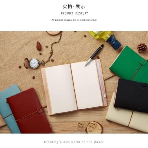 A6 Kawaii notebook soft leather planner Travel Journal school supplies stationary birthday gift pocket replaceble notebook