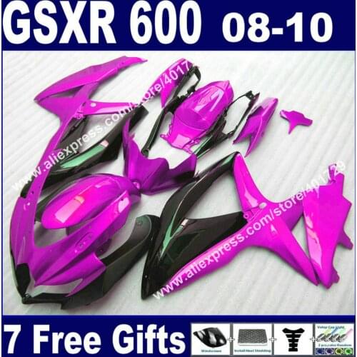 ABS Fairings 2008 2009 2010 for SUZUKI GSXR 600 750 K8 plastic purple glossy flat black moto GSXR600 GSXR750 08 09 10 kit OK65