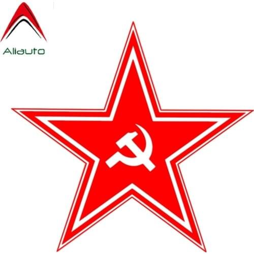 Aliauto Fashion Car Sticker Hammer and Sickle Star Ussr Styling Waterproof Vinyl Decal for Opel Insignia Jaguar Lada,16cm*15cm