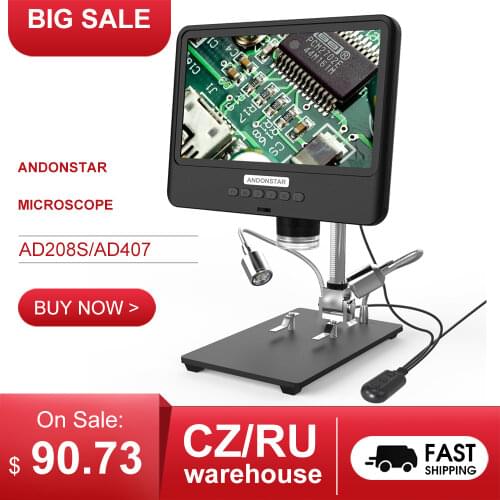 Andonstar Microscope AD208S 8.5 Inch LCD Screen 5X-1200X Digital Microscope 1280 * 800 Adjustable 1080P Scope Soldering Tool