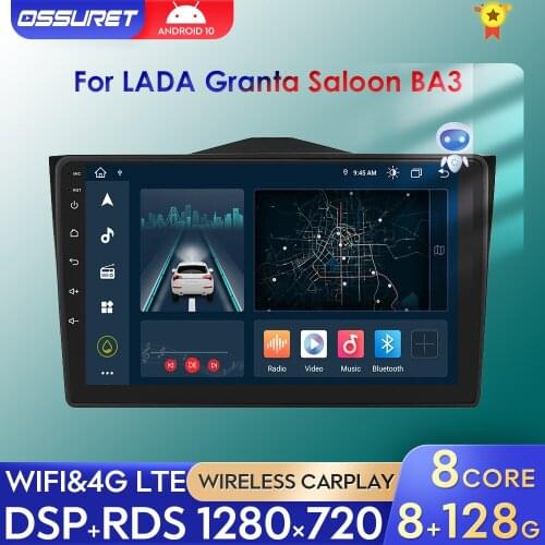 Android Car Radio Stereo For LADA Granta Saloon BA3 2018 - 2019 Multimedia Video Player WiFi Autoradio Carplay GPS Navigation
