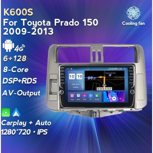 Car Multimedia Radio Player Andorid 11 For Toyota Prado 150 2009-2013 Auto GPS Navigaiton Carplay 4G LTE WIFI 6G+128G NO DVD