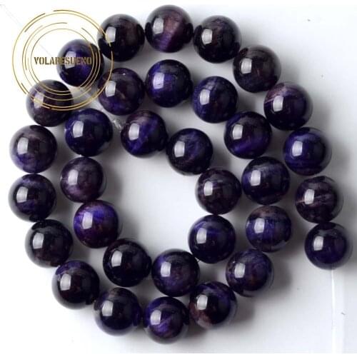 Wholesale Purple Tiger Eye Stone Beads Natural Round Loose Spacer Beads For Jewelry Making DIY Bracelet Necklace Charms 6/8/10mm