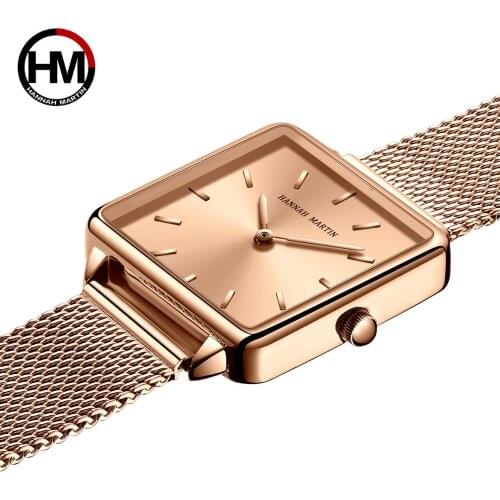 Japan Movement Drop Shipping Women Rose Gold Simple Fashion Casual Brand Wristwatch Luxury Lady Square Watches Relogio Feminino