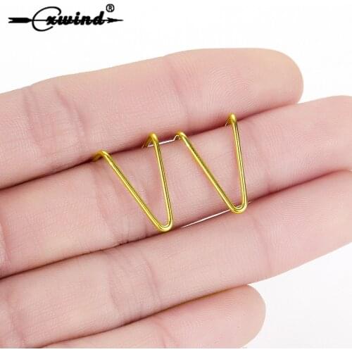 Cxwind New Fashion Simple V Shape Golden Double Piercing Stud Earrings For Women Two hole Earrings Brincos Bijoux