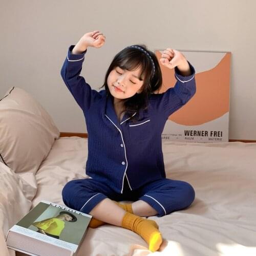 Childrens Pajama Sets 2021 Spring Autumn Kids New Cotton Soft Long Sleeve Sleepwear Suits Boys Girls Casual Thin Homewear Sets