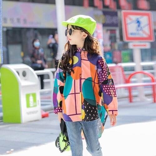Korean Style Kids Shirts Teenagers Summer Tops Long Shirts for Teenage Girls 2021 Teen printing Blouse 12 14 Years Clothes