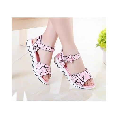 2019 Summer Style Children Sandals Girls Princess Beautiful Flower Shoes Kids Flat Sandals Baby Girls Roman Shoes 26-37