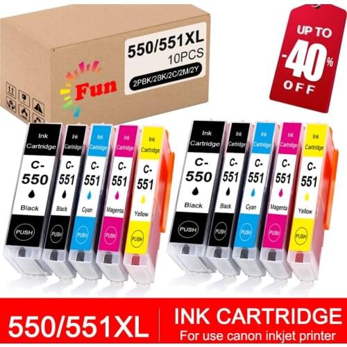 FUN printing PGI-550 CLI-551 compatible ink cartridge for canon PIXMA IP7250 IX6850 MG5450 MG5550 MG5650 MX925 MG6650 MG6450