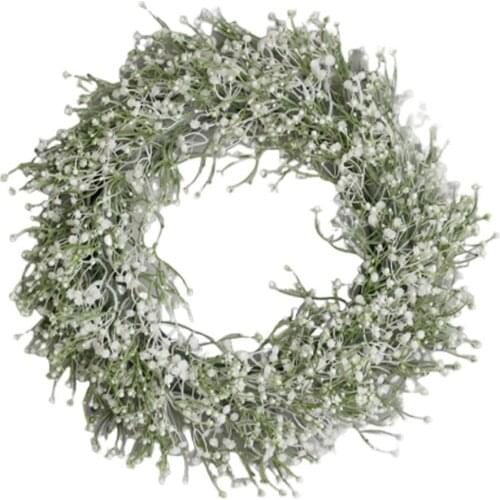 Artificial Babysbreath Wreath Garland for Party Weddings Front Door Decoration