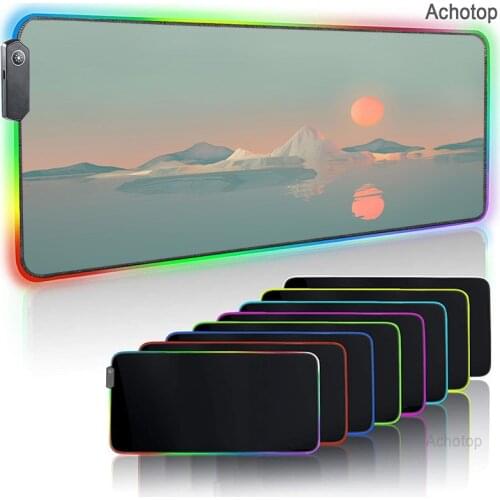 Landscape Mountain Gamer Mousepad RGB Mouse Pad Gaming Keyboard Table Pad Mausepad Desk Mat Cute Carpet Mouse Mat Xxl 900x400
