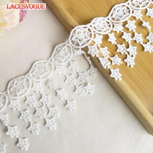 19yards 8.8cm Embroidery lace fabric Garment needlework sewing Patchwork DIY Handmade accessories Dress edge decoration 575