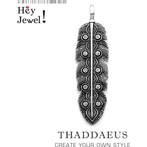 Pendant Eagle Feather,2019 Brand Fashion 925 Sterling Silver Jewelry Europe Bijoux Necklace Accessories Gift For Woman Men