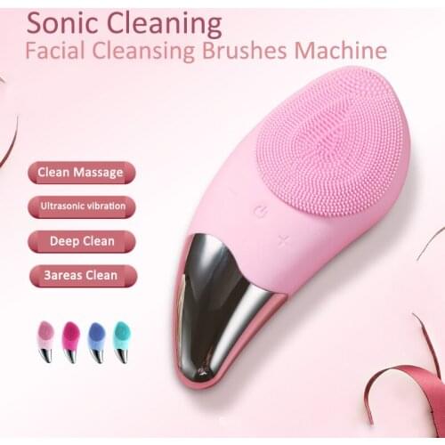 Facial Cleansing Massage Electric Wash Brush Machine Silicone Sonic Face Pore Deep Cheaner Skin Cleaning Relaxation Device