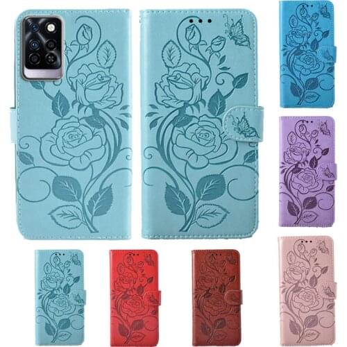 Fashion 3D Flower Flip Leather Wallet Phone Case For Infinix Note 10 Pro Phone cover with card slot