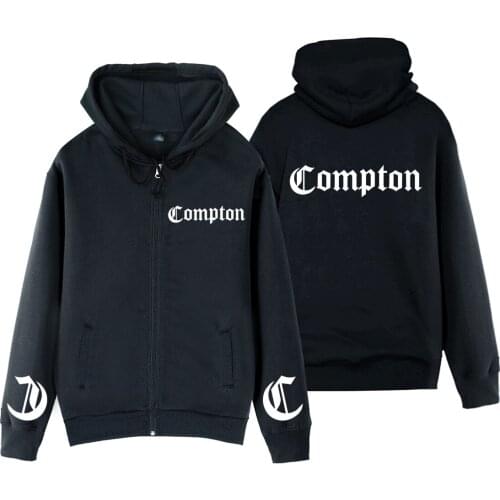 Man Boy Coat Full Zip Hoodie Gothic Compton Punk Fleece Hooded Jacket Autumn Winter Couple Clothes ZIIART