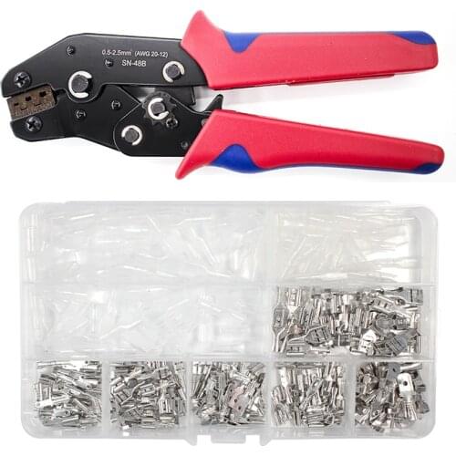 SN-48B Crimping Pliers kit 0.5-2.5mm² Tab 2.8/4.8/6.3mm Terminals Box Connector Wire Electrician Tools Sets
