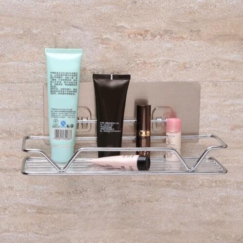 Wall Mounted Sticky Bathroom Shelf Shower Racks Shampoo Soap Cosmetic Shelves Accessories Storage Home Organizer
