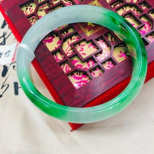 Natural Burmese Ajadeite Ice Bottom Light Fruit Green Bracelet Elegant Female Princess Jade Bracelet