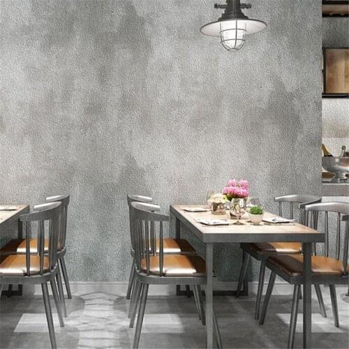 Beibehang Retro nostalgic industrial wind clothing store wallpaper restaurant womens pure color cement gray American wall paper