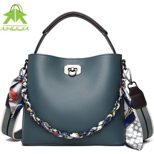 Luxurious Designer Ribbon Shoulder Bags Fashion Pu Leather Messenger Bag for Women 2021 New High Quality Female Travel Handbag