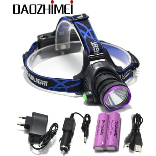 5000 Lumens LED Headlamp XM-L T6 LED Headlight Fishing Waterproof Hunting Light Head Lamp Light +18650 Battery + Charger + USB