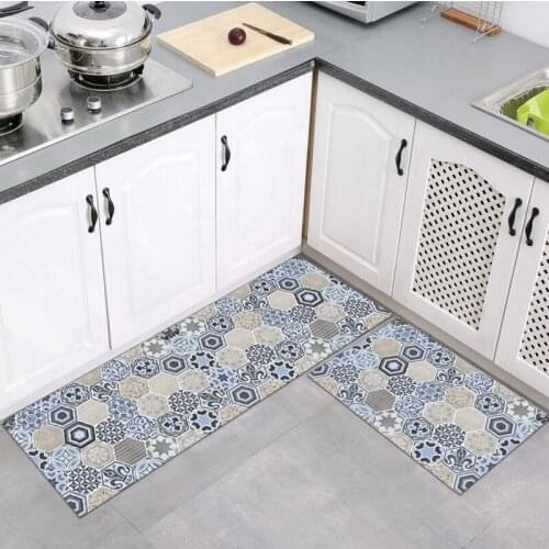 Retro Printing Series Kitchen Carpet Entrance Doormat Bath Laundry Room Living Room Floor Long Strip Rugs Home Decoration Mats