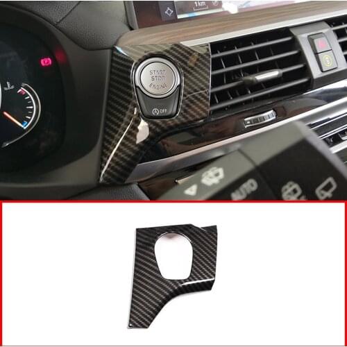 Carbon Fiber For BMW X3 G01 2018 Year Car ABS Engine Start Button Trim Accessories For Left Hand Drive