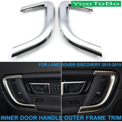 LHD RHD Inner Interior Door Pull Handle Chrome Silver Outer Frame Trim Cover Replace For Land Rover Range Discovery 2015-2019