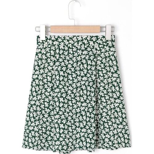 LF - K191 han edition of tall waist - 21 paragraph show legs long skirts of white blossoms A word umbrella skirt girl