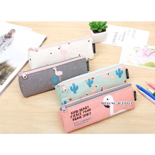 19*6.5*7cm Flamingo pattern Cosmetic pencil Bag, Waterproof Pen case Stationery Pouch Makeup Cosmetic pencil Bag