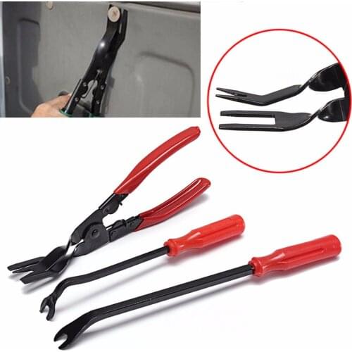 3pcs/set Car Door Trim Rivets Clips Pliers & Fastener Remover Puller Tool Kit