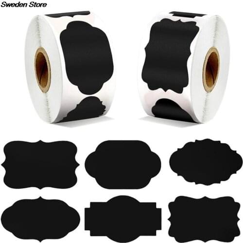 300Pcs/roll Kitchen Waterproof Bottles Jam Jar Label Stickers Labels Stickers Organizer Black Tags Blackboard Stickers