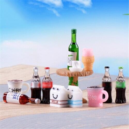 5PCS Beer Drinks Milks Dollhouse Miniature Realistic Shape Home Craft Ornament Shadowbox DIY Families Collectible Gift For Kid