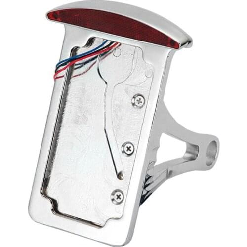 Aluminum Back Side Mount License Plate Holder LED Tail Brake Light Frame Bracket