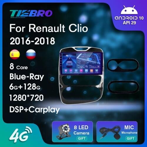 2DIN Blu-ray IPS Screen Car Radio For Renault Clio 2016-2018 Android10.0 GPS Navigation Auto Radio Bluetooth Player Carplay IGO